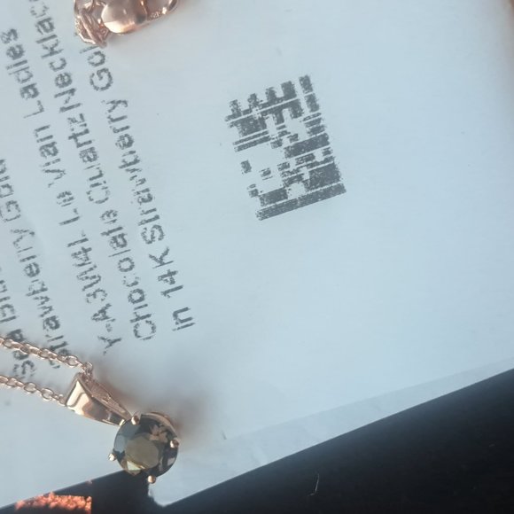 NWT Le Vian Necklace 14K Rose Gold and Chocolate Quartz - Picture 2 of 5